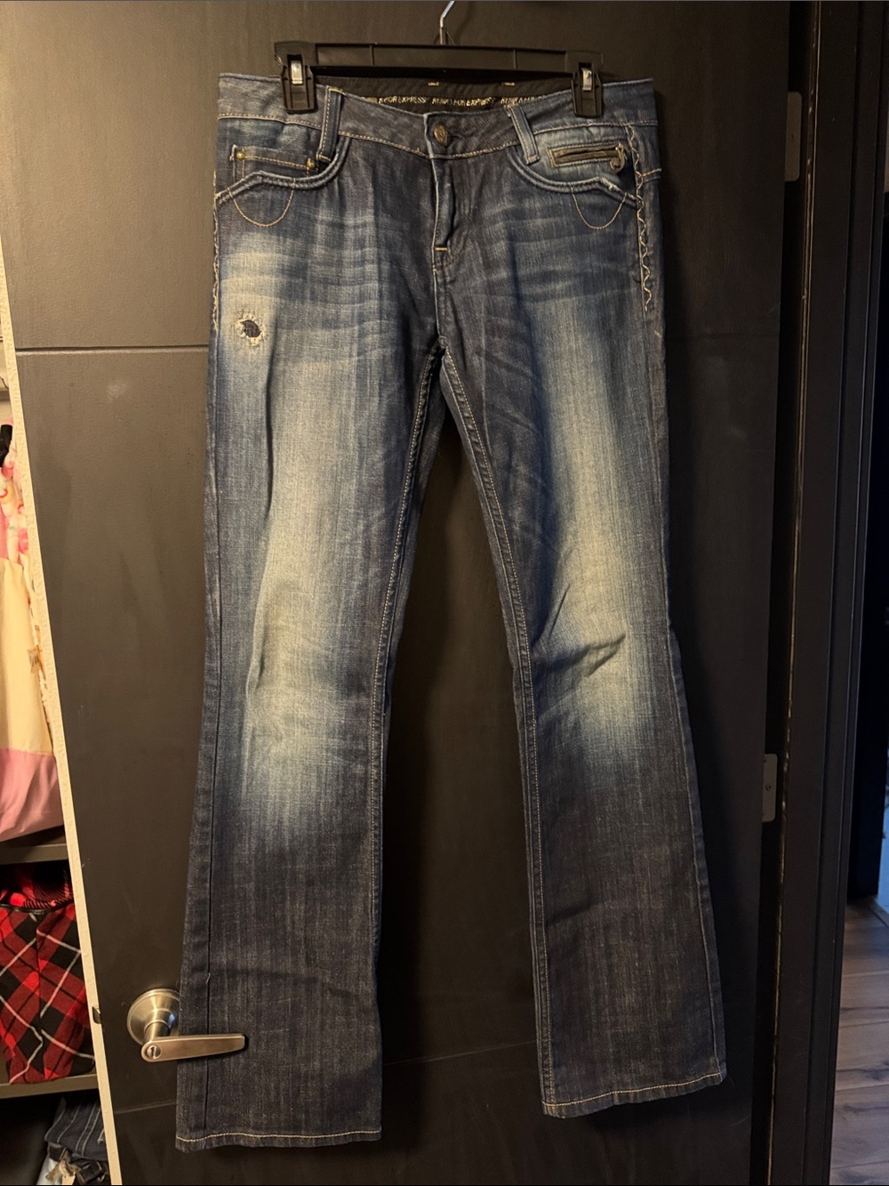 Blue Bootcut Jeans with Faded Finish